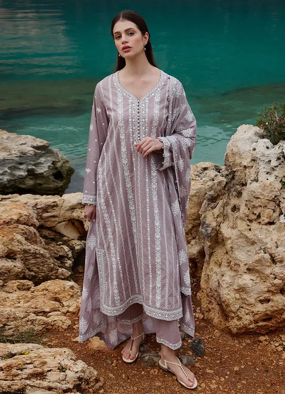 Image Lawnkari 25 Dull Mauve Cambric – view 1 – Poshaq