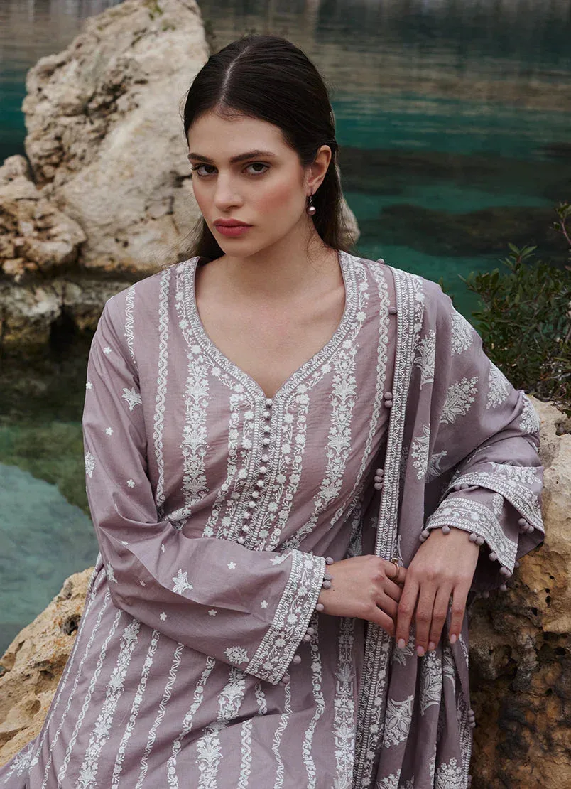 Image Lawnkari 25 Dull Mauve Cambric – view 3 – Poshaq