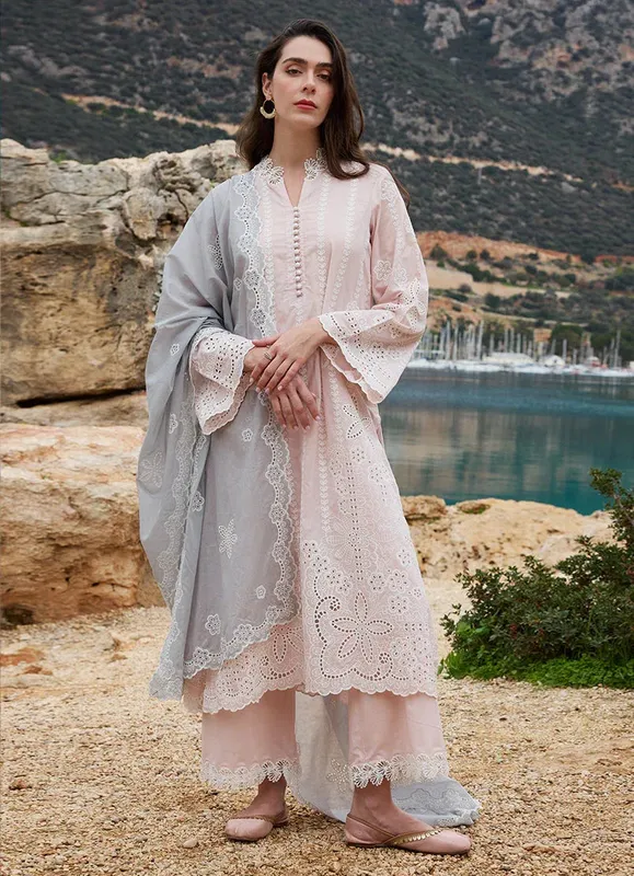 Image Lawnkari 25 Pink Cambric – view 1 – Poshaq