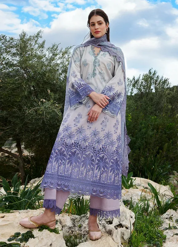 Image Lawnkari 25 Pastel Gray Chiffon – view 1 – Poshaq