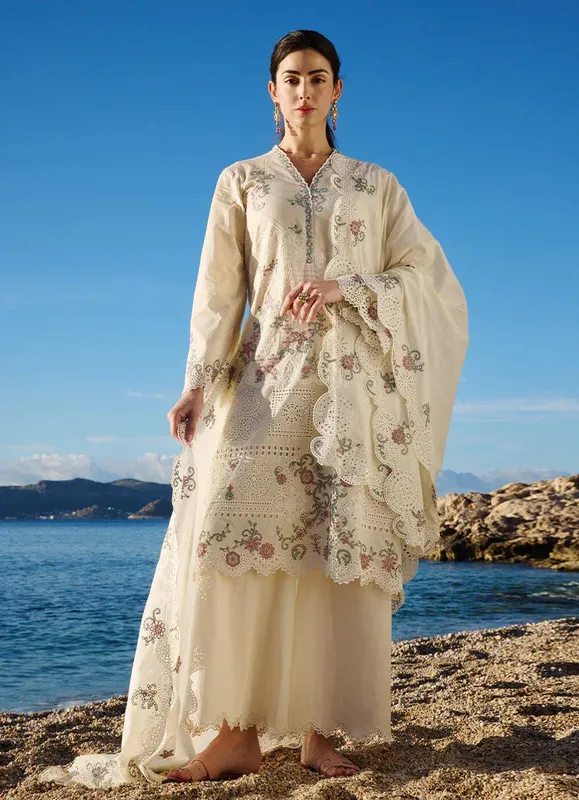 Image Lawnkari 25 Beige Cambric – view 1 – Poshaq
