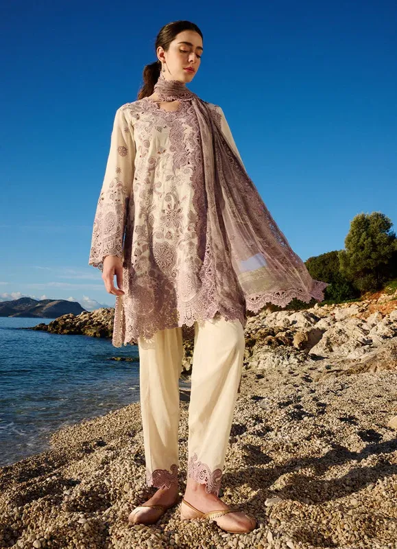 Image Lawnkari 25 Beige Chiffon – view 1 – Poshaq