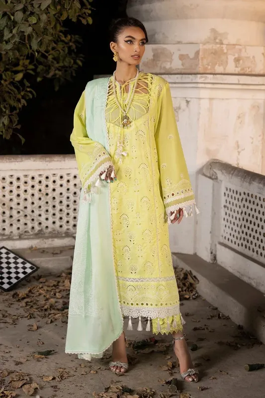 Ittehad Embroidered Lawn Yellow Cambric – view 1 – Poshaq