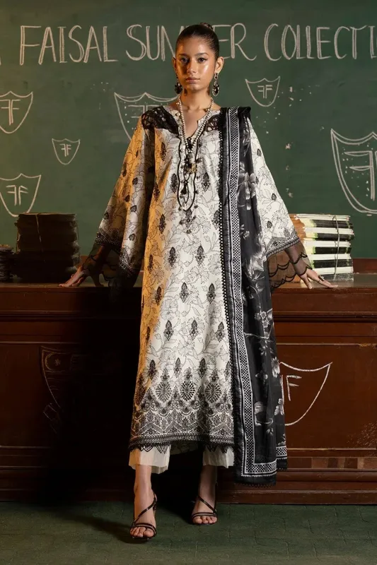 Ittehad Embroidered Lawn Black Organza – view 1 – Poshaq