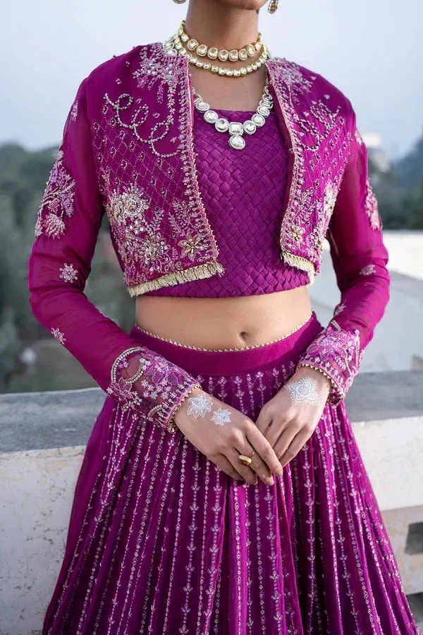 Ittehad Dilruba Wedding Formals Purple Raw Silk – view 10 – Poshaq