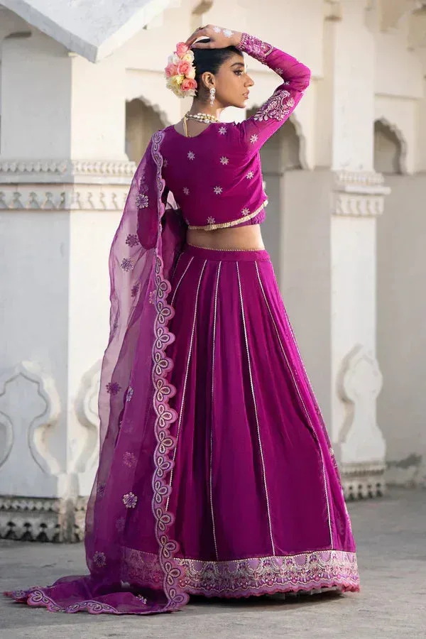 Ittehad Dilruba Wedding Formals Purple Raw Silk – view 2 – Poshaq