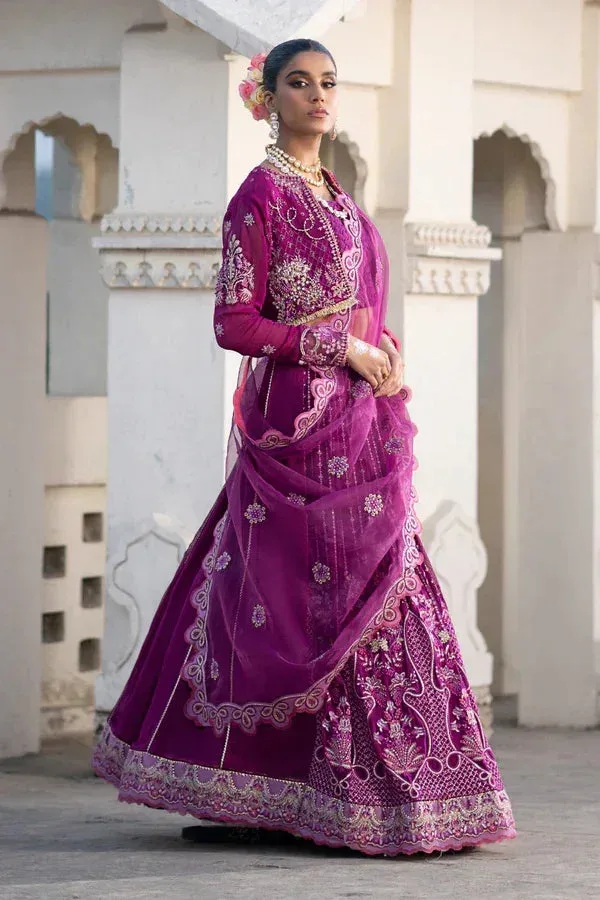 Ittehad Dilruba Wedding Formals Purple Raw Silk – view 3 – Poshaq