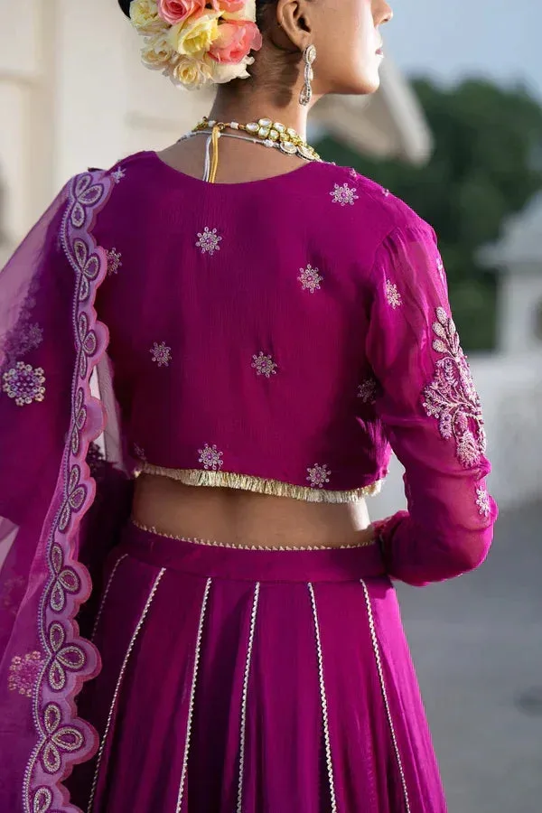 Ittehad Dilruba Wedding Formals Purple Raw Silk – view 4 – Poshaq