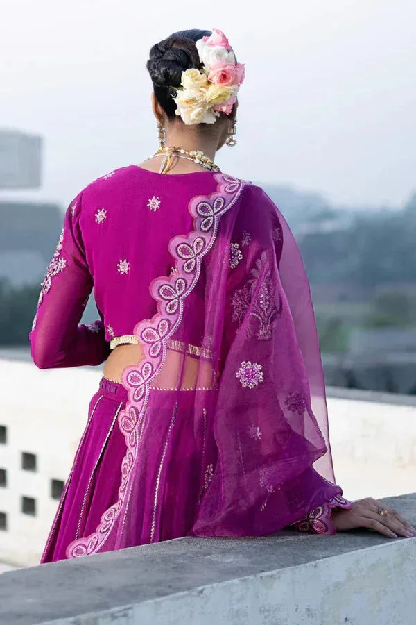 Ittehad Dilruba Wedding Formals Purple Raw Silk – view 6 – Poshaq