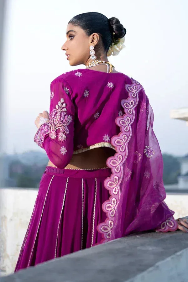 Ittehad Dilruba Wedding Formals Purple Raw Silk – view 7 – Poshaq