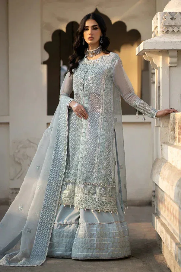 Ittehad Dilruba Wedding Formals Blue Raw Silk – view 1 – Poshaq