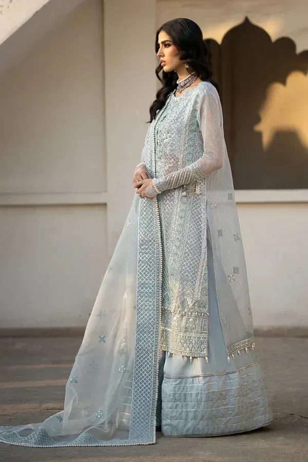 Ittehad Dilruba Wedding Formals Blue Raw Silk – view 2 – Poshaq