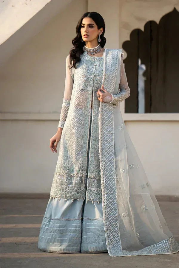 Ittehad Dilruba Wedding Formals Blue Raw Silk – view 3 – Poshaq
