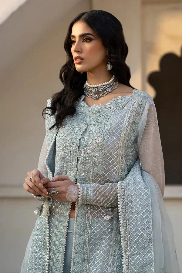 Ittehad Dilruba Wedding Formals Blue Raw Silk – view 5 – Poshaq