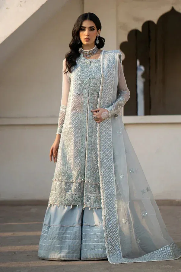 Ittehad Dilruba Wedding Formals Blue Raw Silk – view 6 – Poshaq