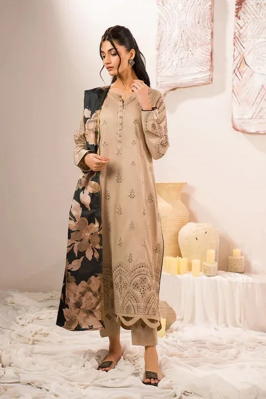 Iznik Lawnkari 24 Brown Cambric – view 1 – Poshaq