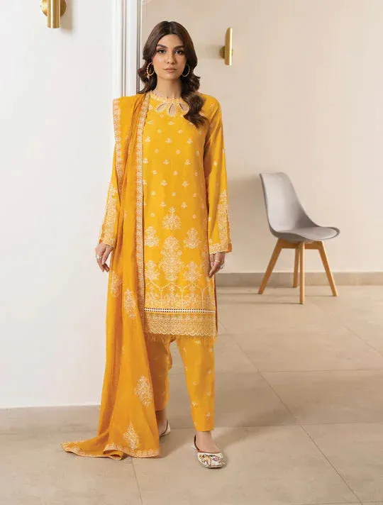 Iznik Lawnkari 24 Orange Organza – view 1 – Poshaq