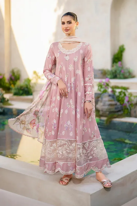 Iznik Festive lawn 24 Lilac Organza – view 1 – Poshaq