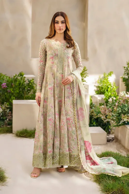 Iznik Exclusive Lawn Organza – view 1 – Poshaq