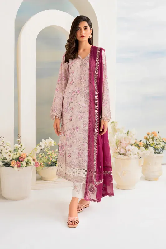 Iznik Guzel lawn 24 Lilac Organza – view 1 – Poshaq