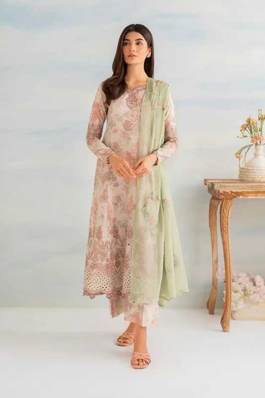 Iznik Guzel lawn 24 Pink Organza – view 1 – Poshaq