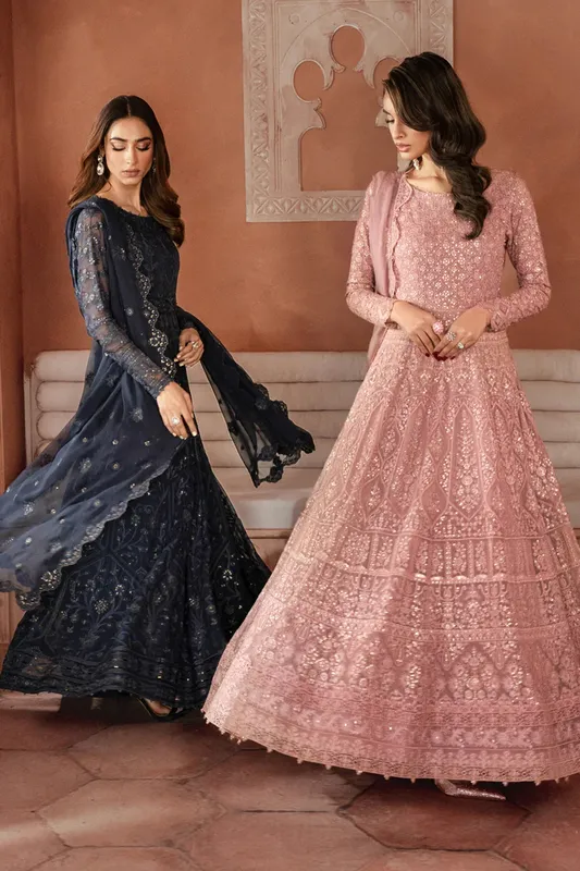 Iznik Chiffonkari Formals Pink Raw Silk – view 1 – Poshaq