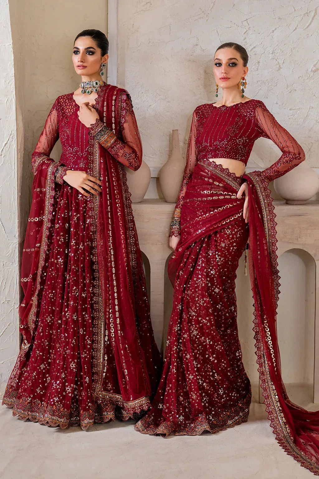Iznik Chinnon Chiffon Maroon Raw Silk – view 1 – Poshaq