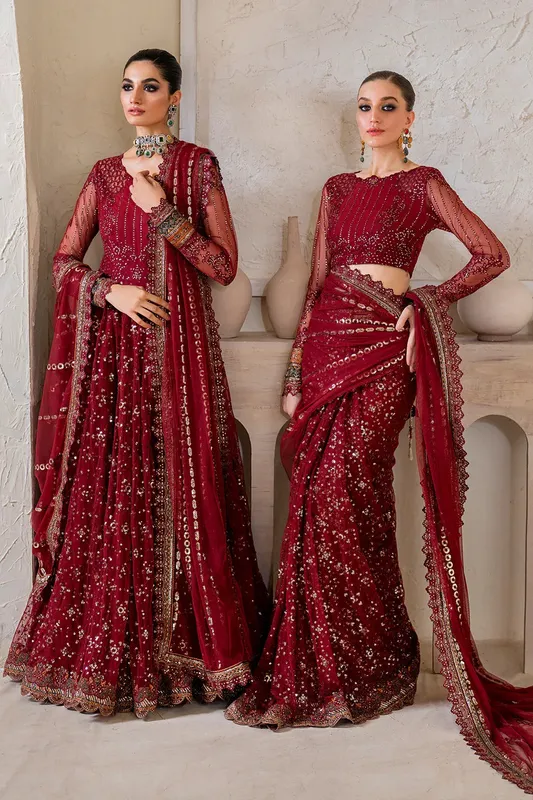 Iznik Chinnon Chiffon Maroon Raw Silk – view 1 – Poshaq