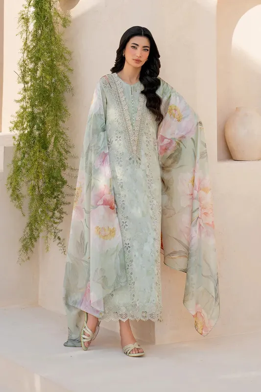 Iznik Festive Lawn 25 Organza – view 1 – Poshaq