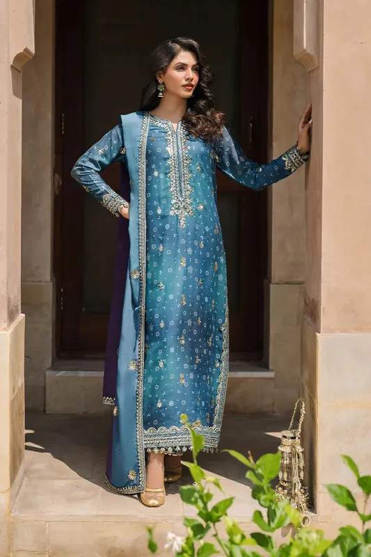 Iznik Bandhani Georgette – view 1 – Poshaq