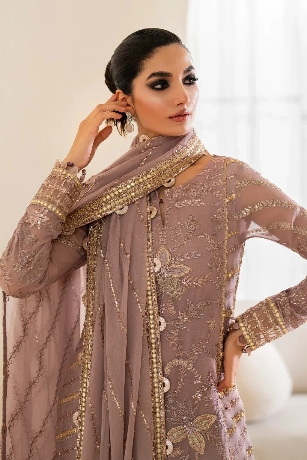 Iznik Lilac Raw Silk – view 11 – Poshaq