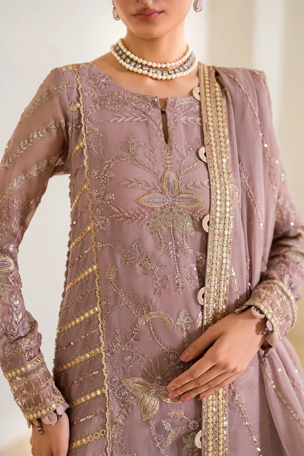 Iznik Lilac Raw Silk – view 8 – Poshaq