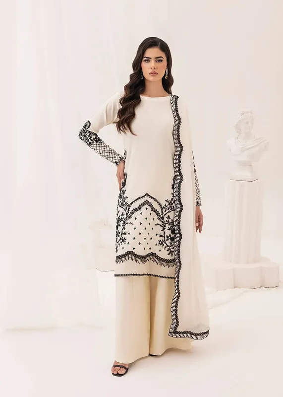 Jamnii Silk Ivy Off White Silk – view 1 – Poshaq