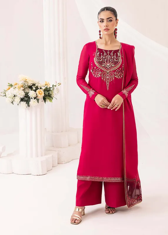 Jamnii Silk Ivy Hot Pink Silk – view 1 – Poshaq