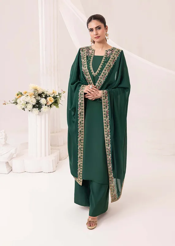 Jamnii Silk Ivy Emerald Green Silk – view 1 – Poshaq