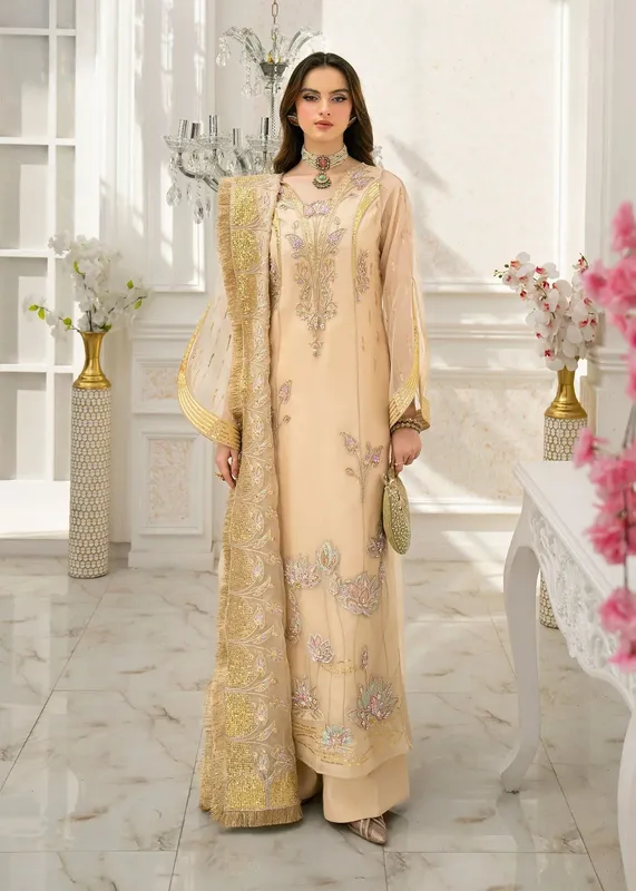 Jamnii The Aura Ivory Raw Silk – view 1 – Poshaq
