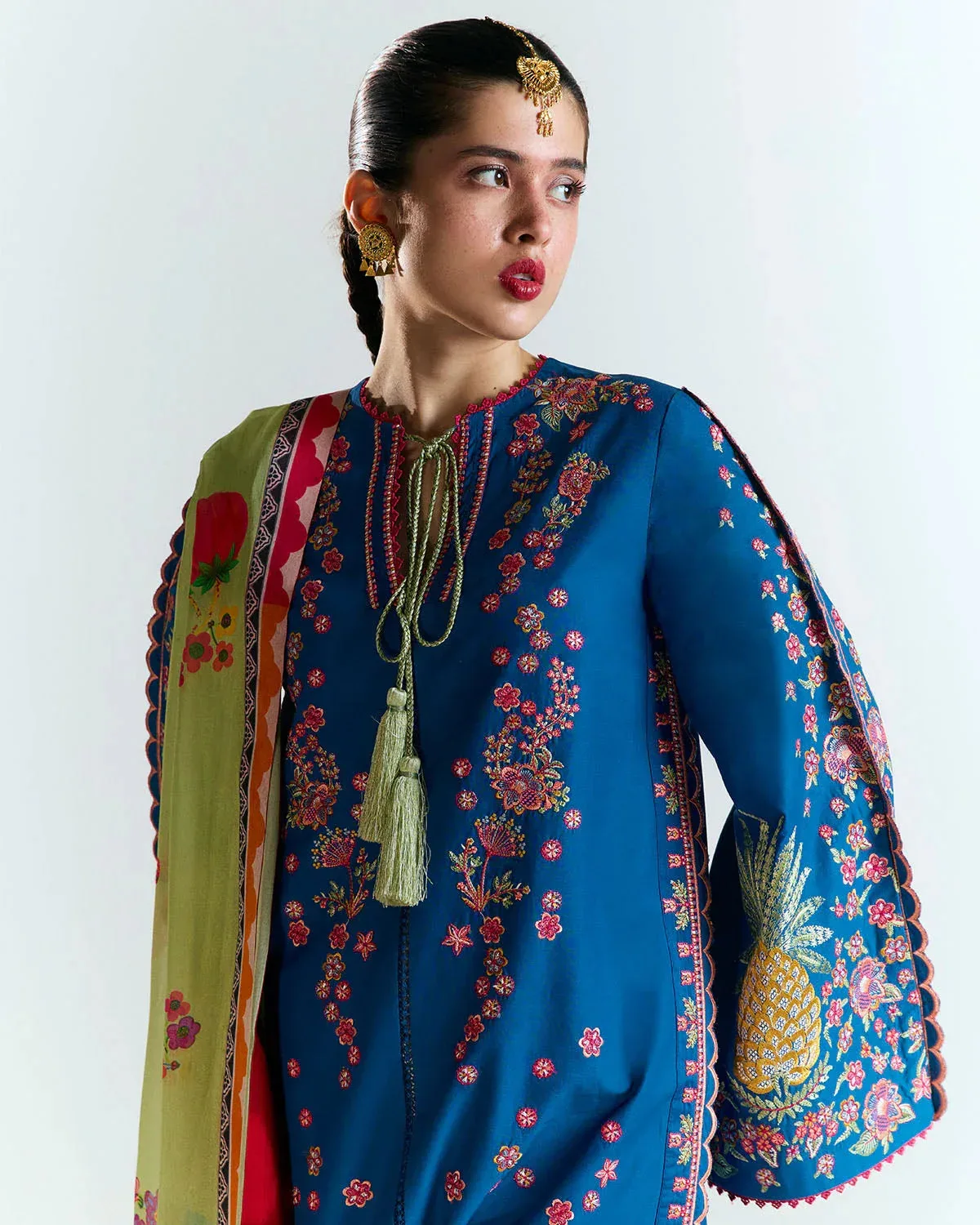 Jugnu SS 25 Cobalt Blue Cotton – view 3 – Poshaq