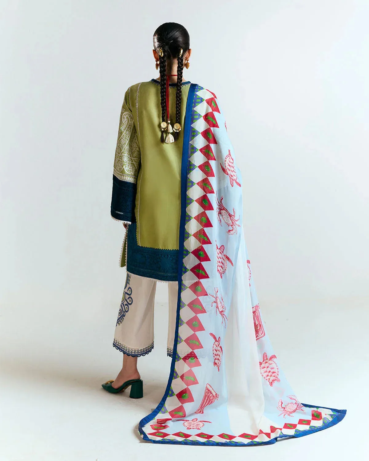 Jugnu SS 25 Mint Green Cotton – view 2 – Poshaq