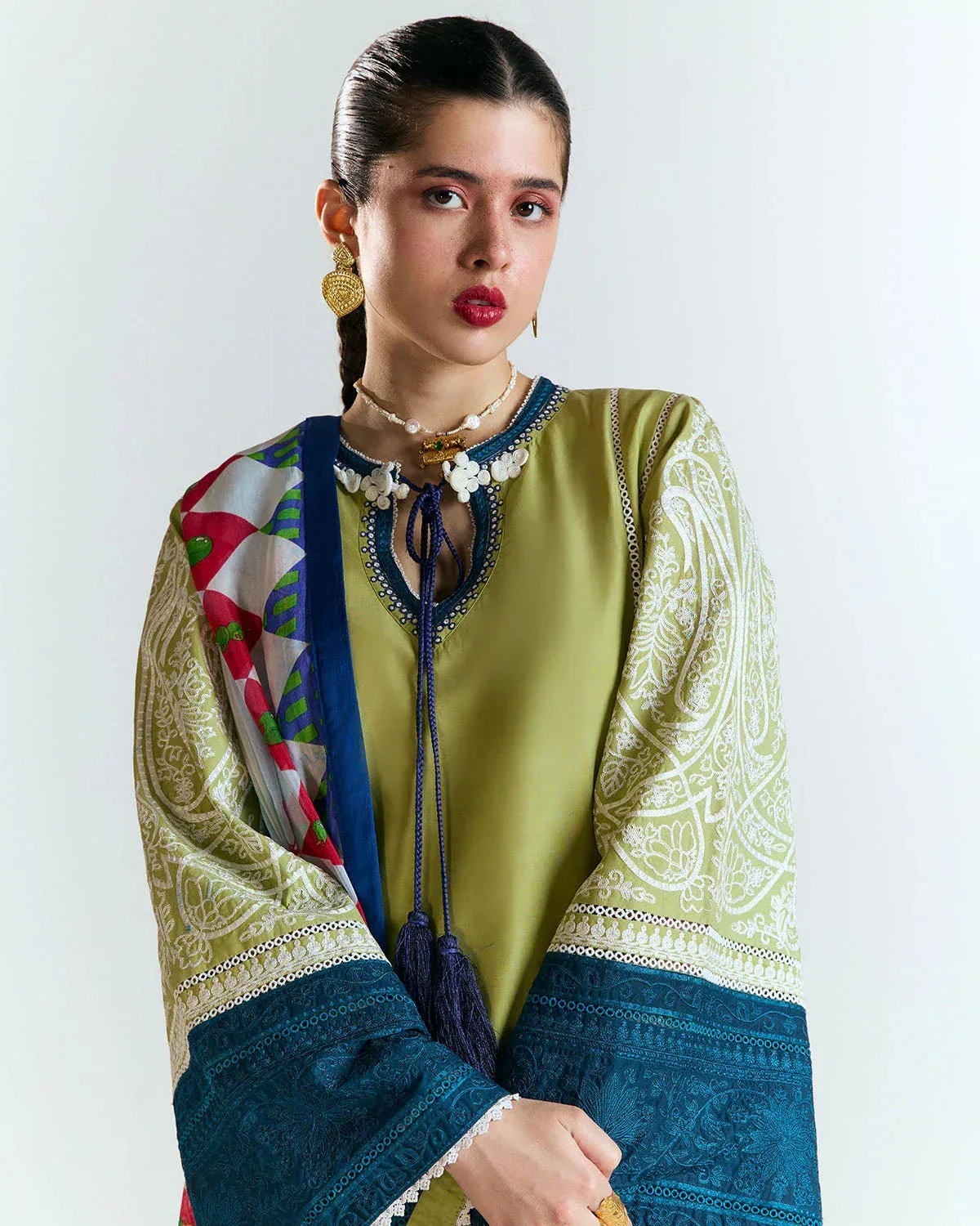 Jugnu SS 25 Mint Green Cotton – view 3 – Poshaq
