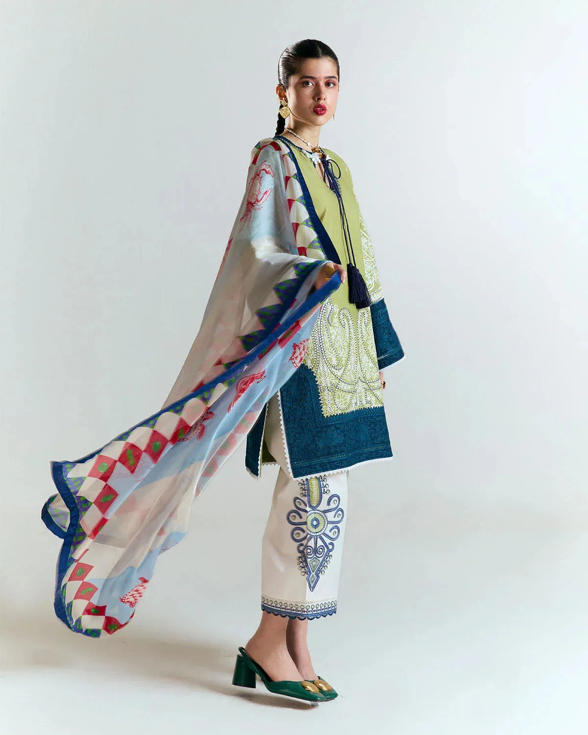 Jugnu SS 25 Mint Green Cotton – view 4 – Poshaq