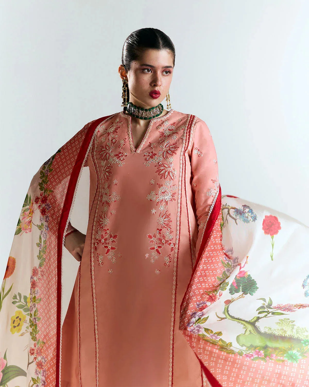 Jugnu SS 25 Peach Pink Cotton – view 3 – Poshaq