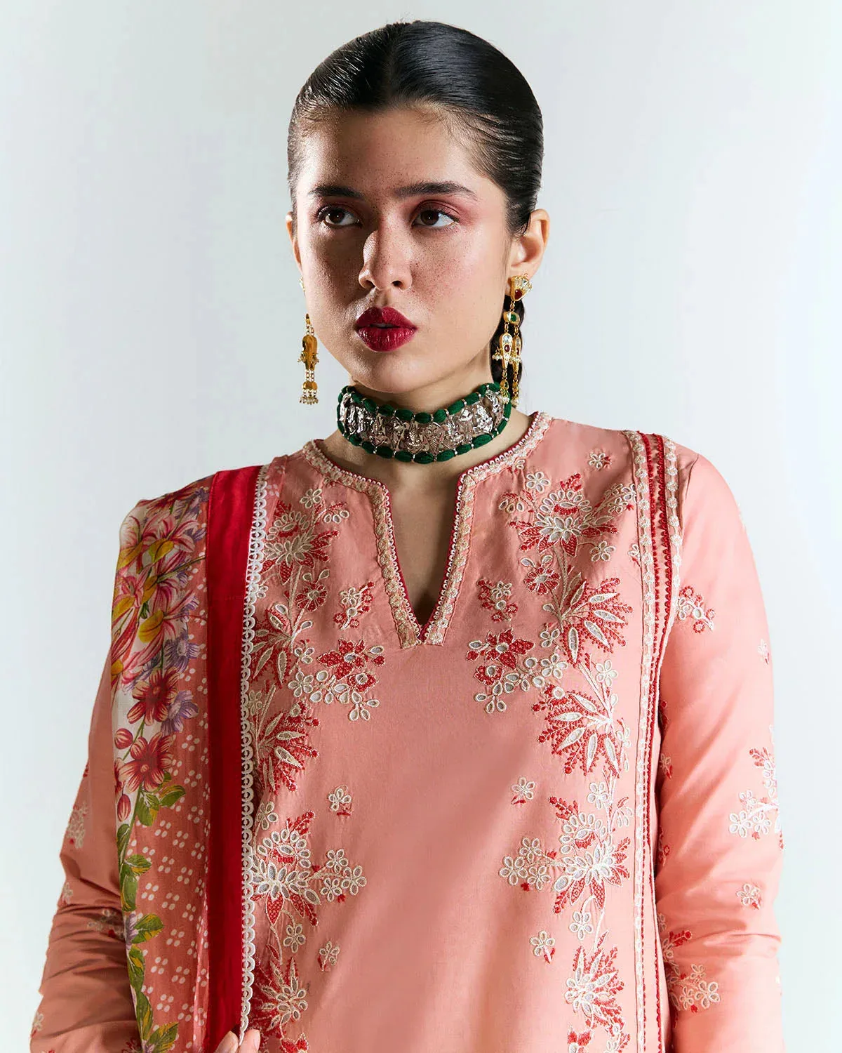 Jugnu SS 25 Peach Pink Cotton – view 4 – Poshaq