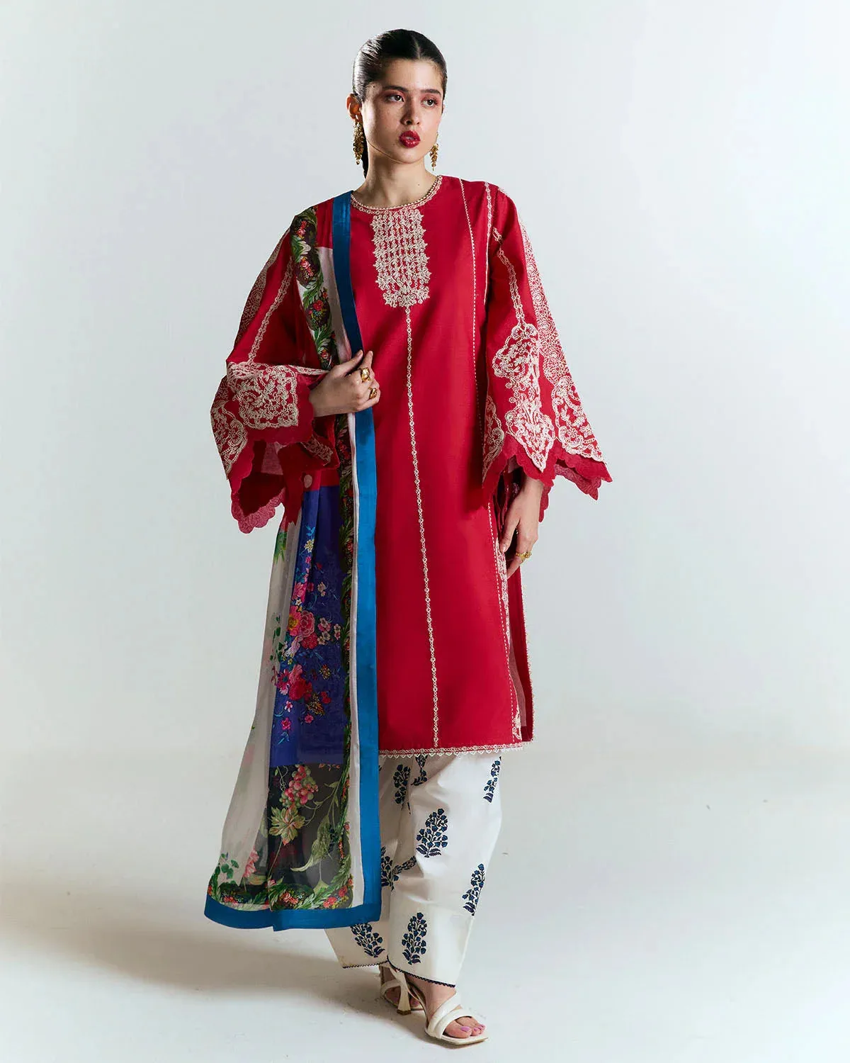 Jugnu SS 25 Red Cotton – view 1 – Poshaq