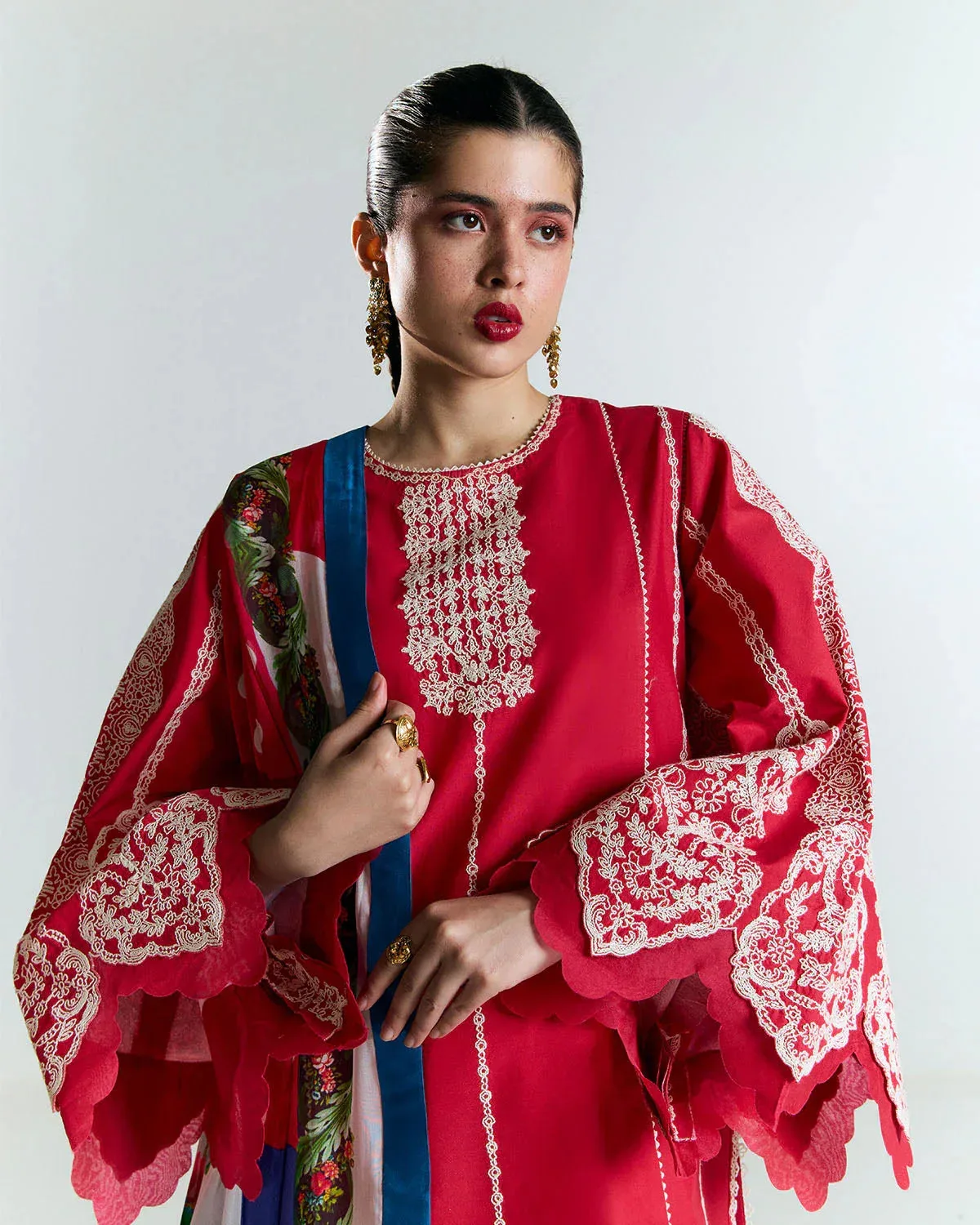 Jugnu SS 25 Red Cotton – view 3 – Poshaq