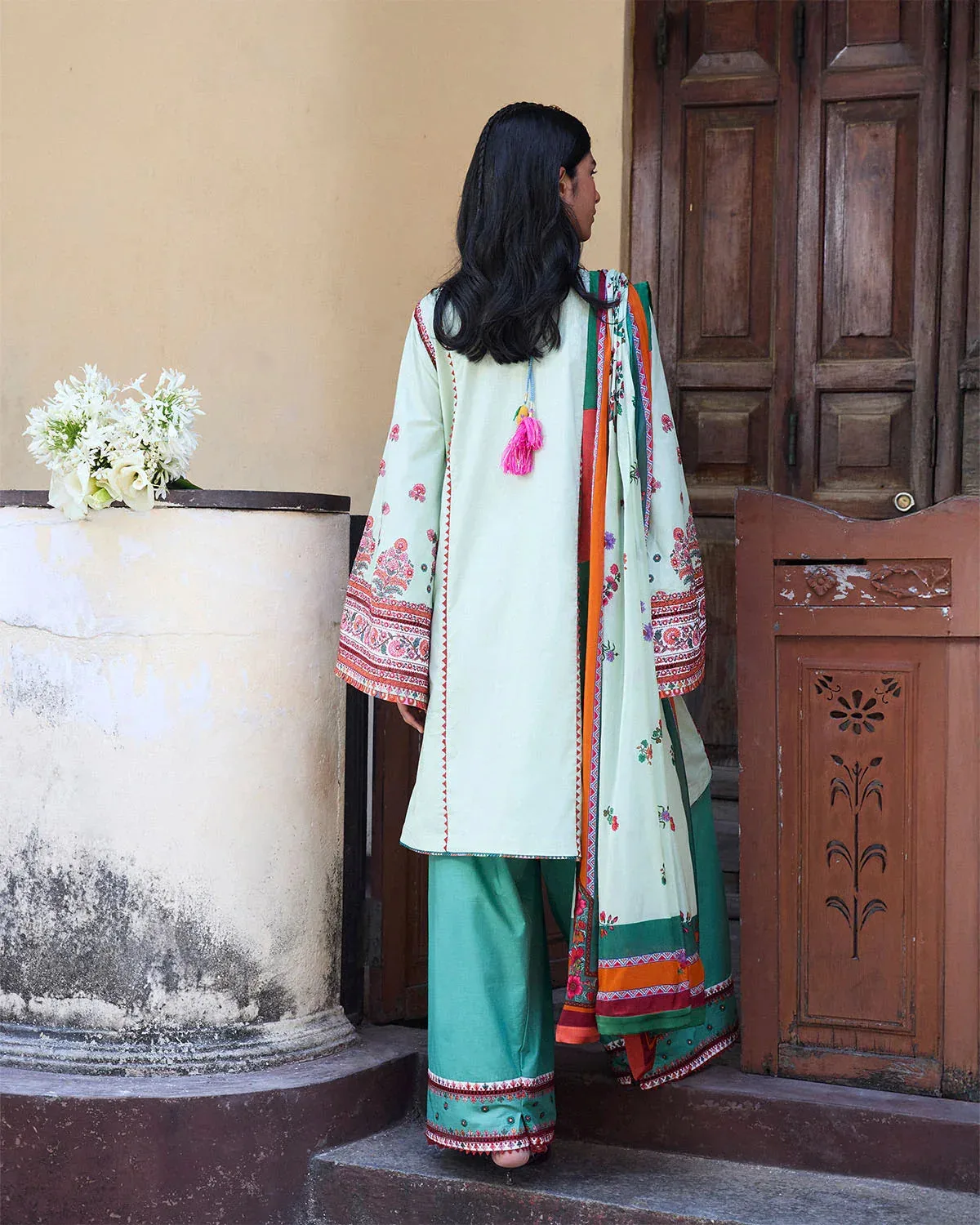 Jugnu SS 25 Light Ferozi Cotton – view 2 – Poshaq