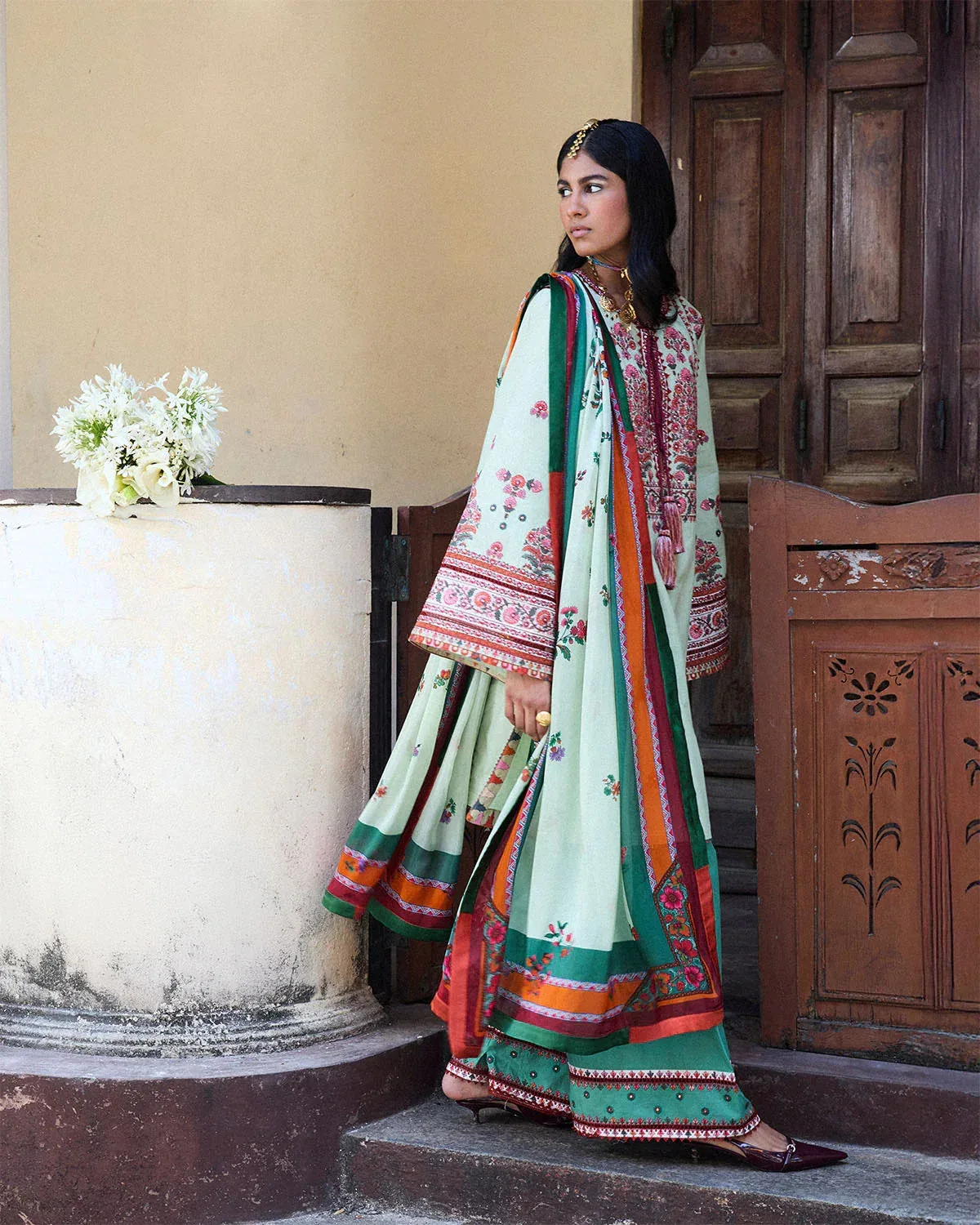 Jugnu SS 25 Light Ferozi Cotton – view 4 – Poshaq