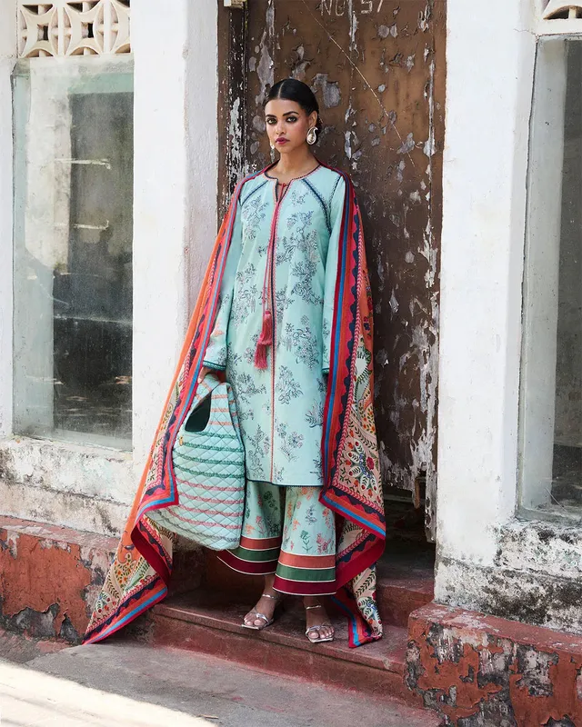Jugnu SS 25 Light Blue Cotton – view 1 – Poshaq