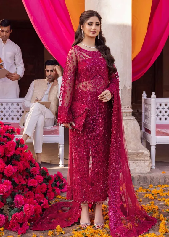 Kanwal Malik Pink Organza – view 1 – Poshaq