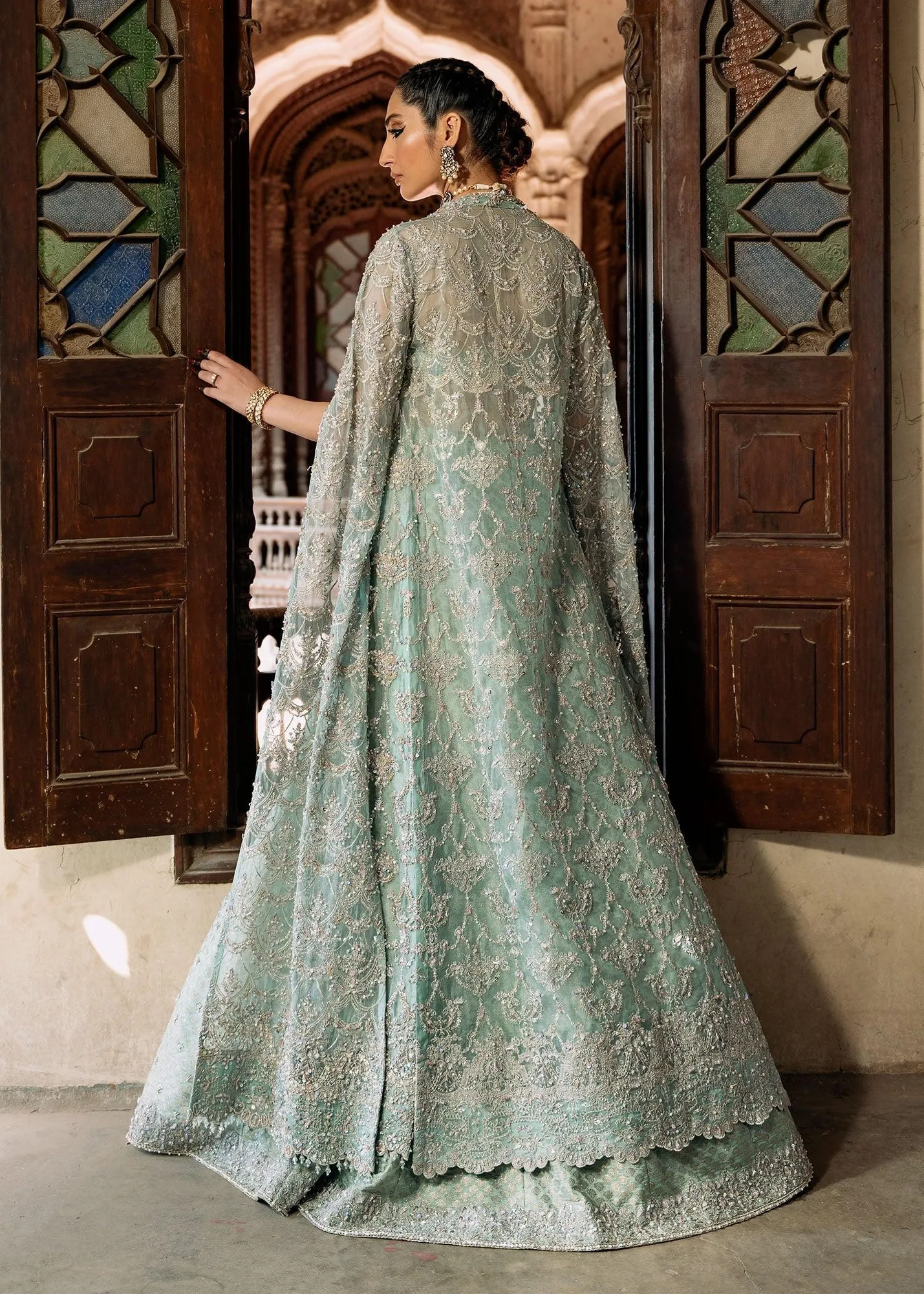 Kanwal Malik Silver Organza – view 2 – Poshaq