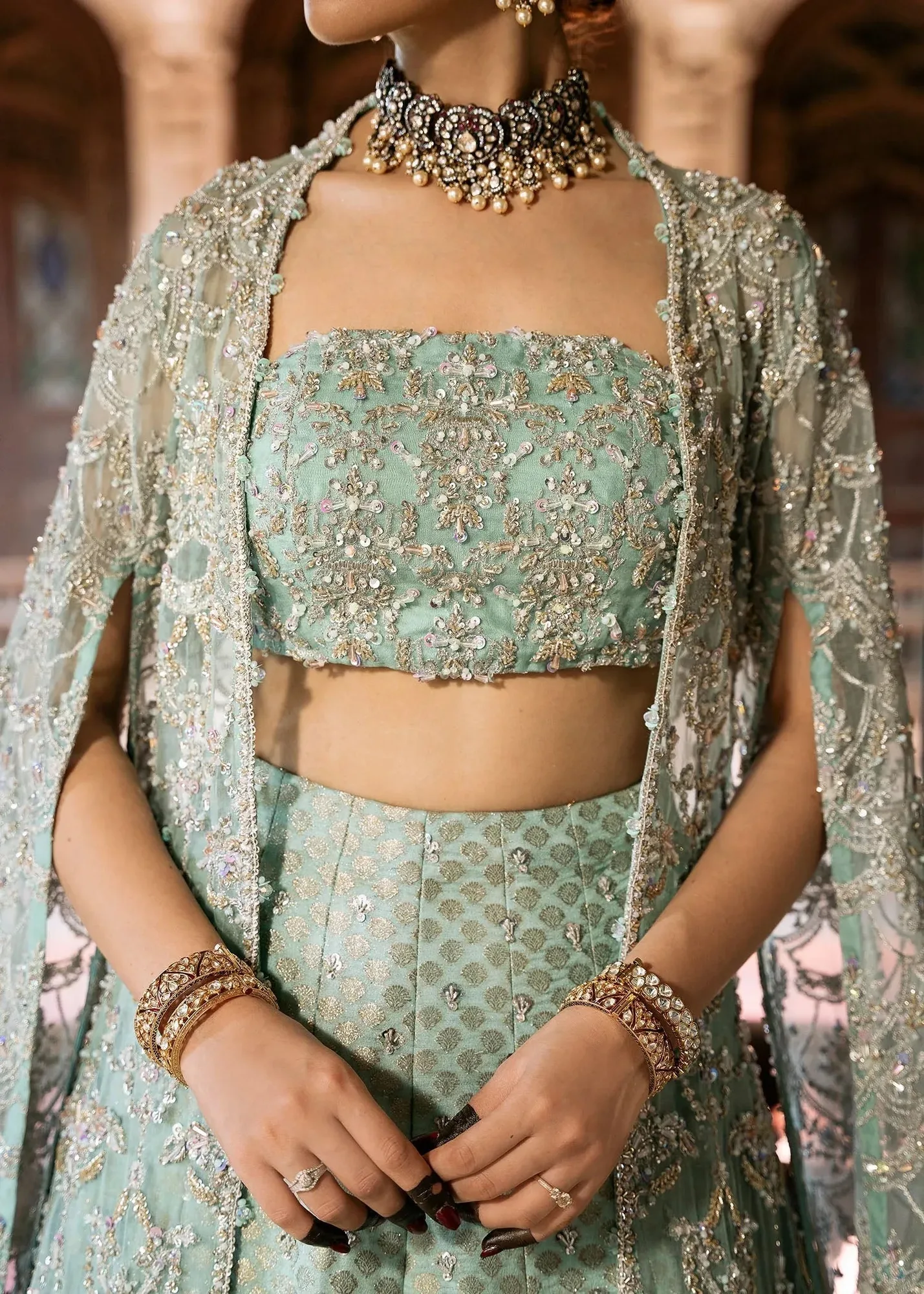 Kanwal Malik Silver Organza – view 3 – Poshaq